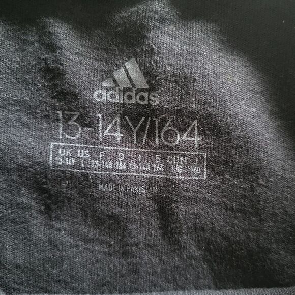 Kids Adidas Black Tee with White Logo 13-14 Yr - Picture 5 of 6